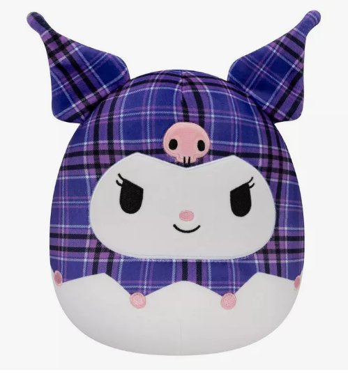 Squishmallows Sanrio Hello Kitty Plaid Collection - Kuromi 8" Purple Plaid Plush