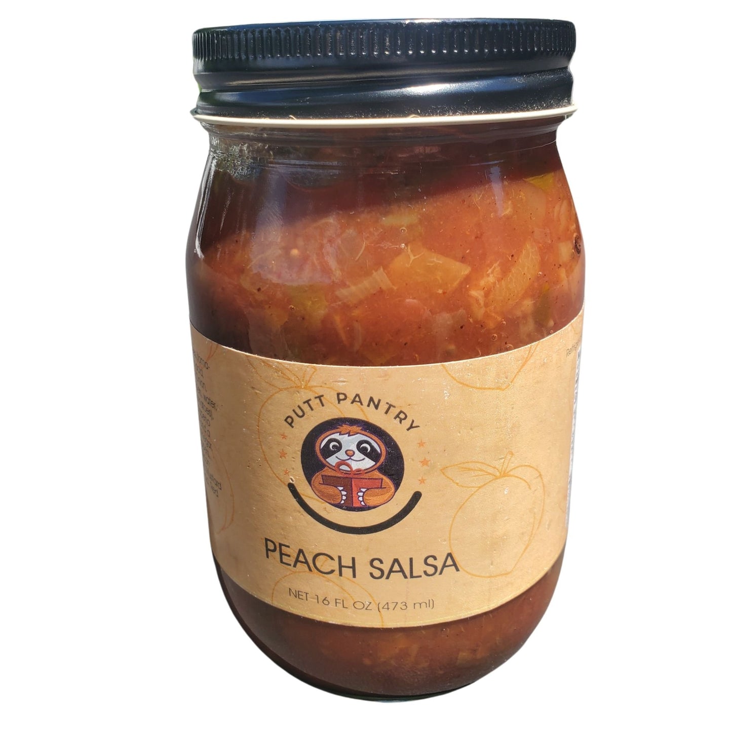 Putt Pantry Peach Salsa, 16 oz Jar, Sweet and Spicy Flavor