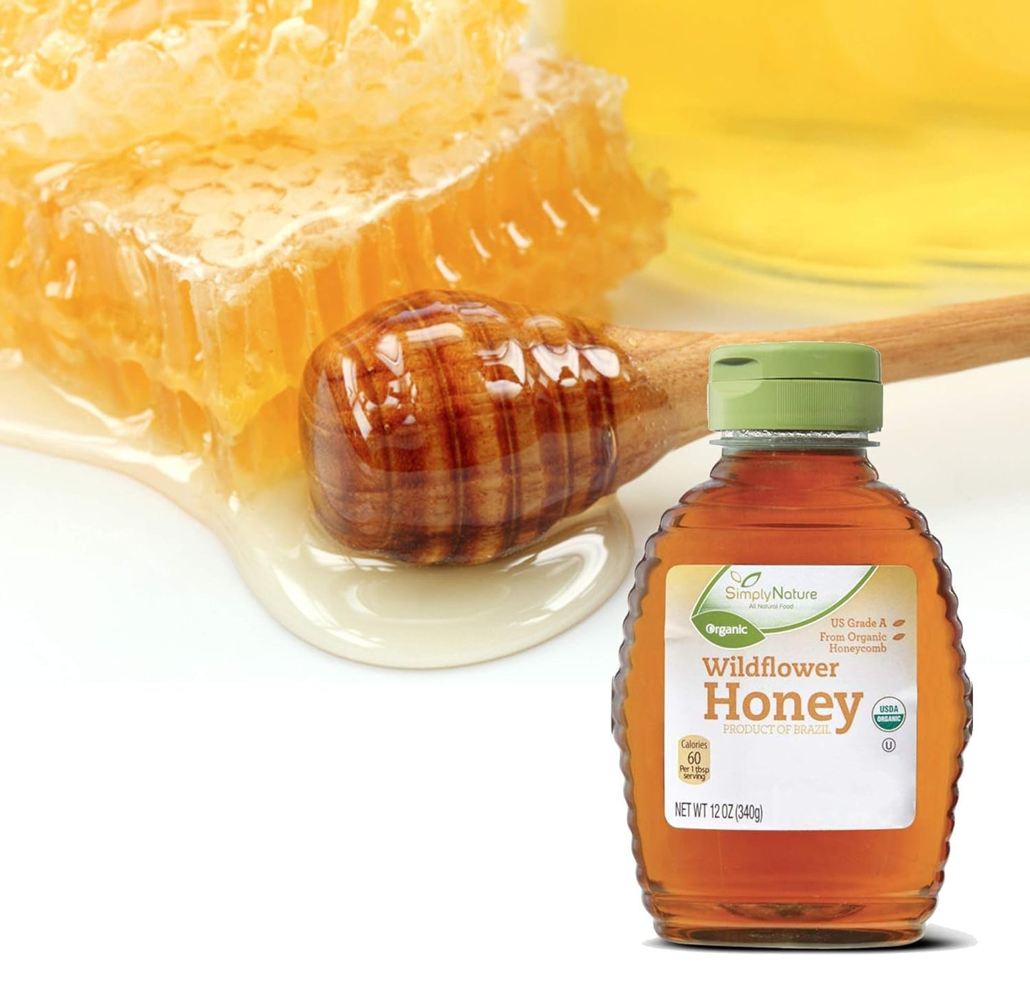 SIMPLY NATURE 2 Pack Wildflower Honey Organic Certified Grade A (2) 12 oz bottles