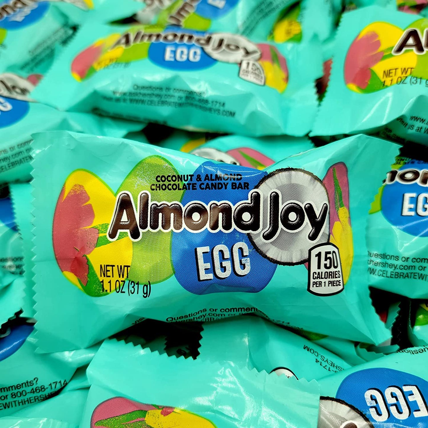 Almond Joy Easter Eggs, Coconut and Almond Chocolate Eggs, Snack Size, Individually Wrapped, Bulk Candy Pack 2 Pounds