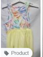 Cat & Jack Girl's Tie-Dye Tank Top Dress, Bumble Bee Yellow Tutu, 5T