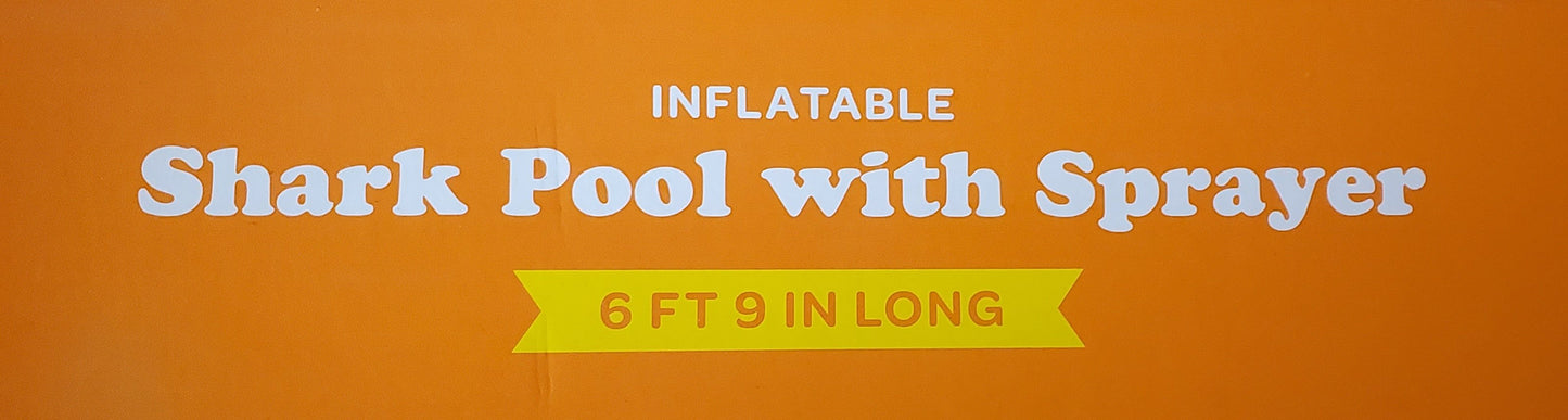 Inflatable Shark Pool with Fin Water Sprayer for Summer Time Fun at Home_8008