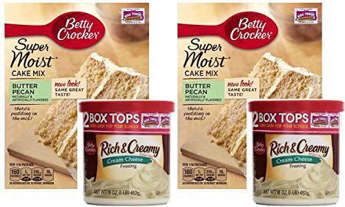 Betty Crocker Butter Pecan Cake Mix and Cream Cheese Frosting Bundle - 2 of Each