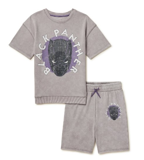 Black Panther Boys Graphic Top and Short Set, 2-Piece, Sizes 5