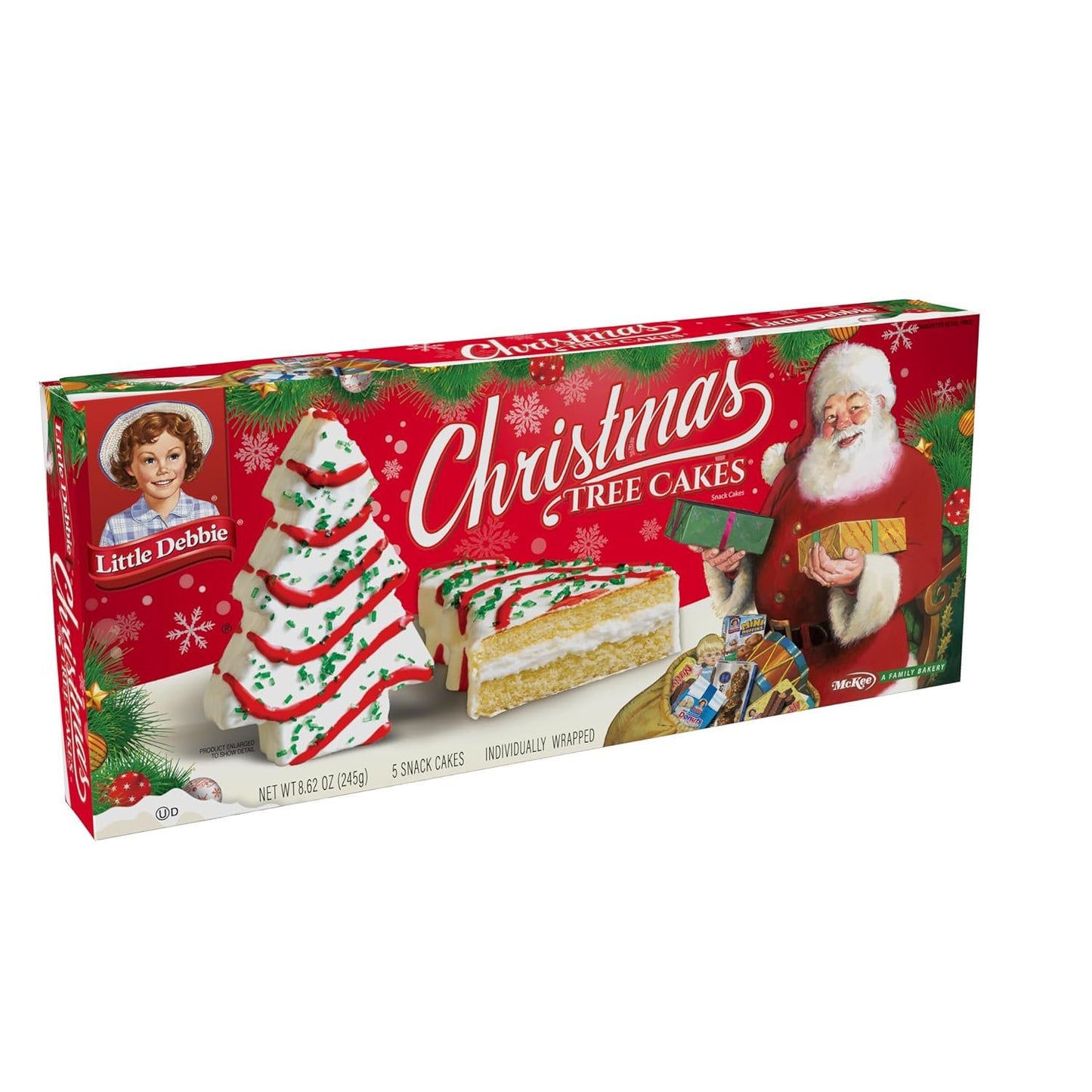 Little Debbie Christmas Tree Cakes Bundle of 6 Boxes, 30 Individually Wrapped Snacks, Vanilla