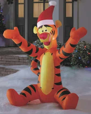 Disney 3.5 ft. Tigger in Santa Hat Holiday Airblown Inflatable with 2 repair patches