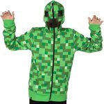 JINX Minecraft Big Boys' Creeper Zip-Up Costume Hoodie, with Mask