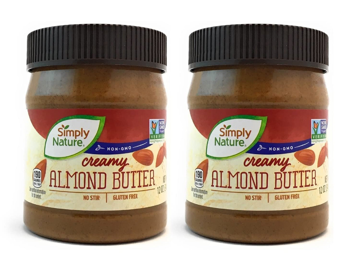 Simply Nature Creamy Almond Butter, 12 oz (Pack of 2)