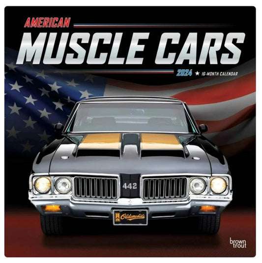 American Muscle Cars 2024 Wall Calendar 12x12 by Browntrout