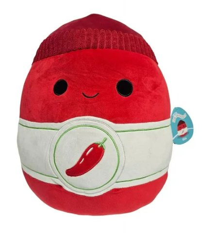 Squishmallows Official Kellytoys Plush 12 Inch Illia the Sriracha Hot Sauce Food Squad Ultimate Soft Stuffed Toy with Red Knit Cap