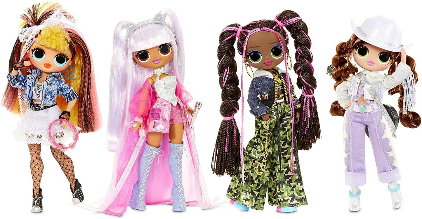 LOL Surprise OMG Remix Honeylicious Fashion Doll, Plays Music with 25 Surprises Including Shoes, Hair Brush, Doll Stand, Magazine, and Record Player Package - For Girls Ages 4+