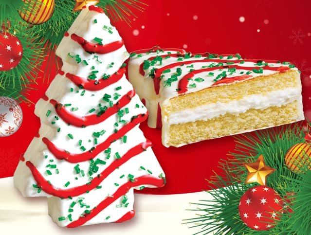 Little Debbie Christmas Tree Cakes Bundle of 6 Boxes, 30 Individually Wrapped Snacks, Vanilla