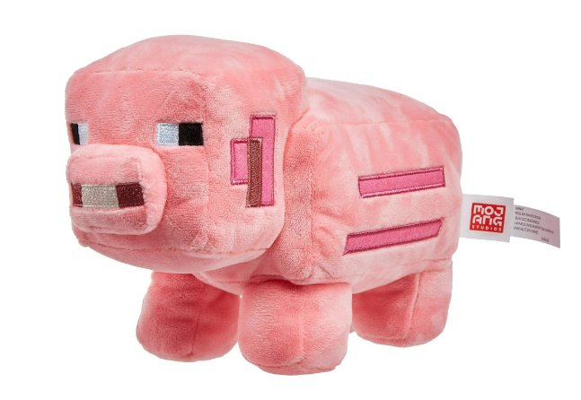 Minecraft Basic Plush Pig Stuffed Animal, Soft Doll Inspired by Video Game Character, 8 inch