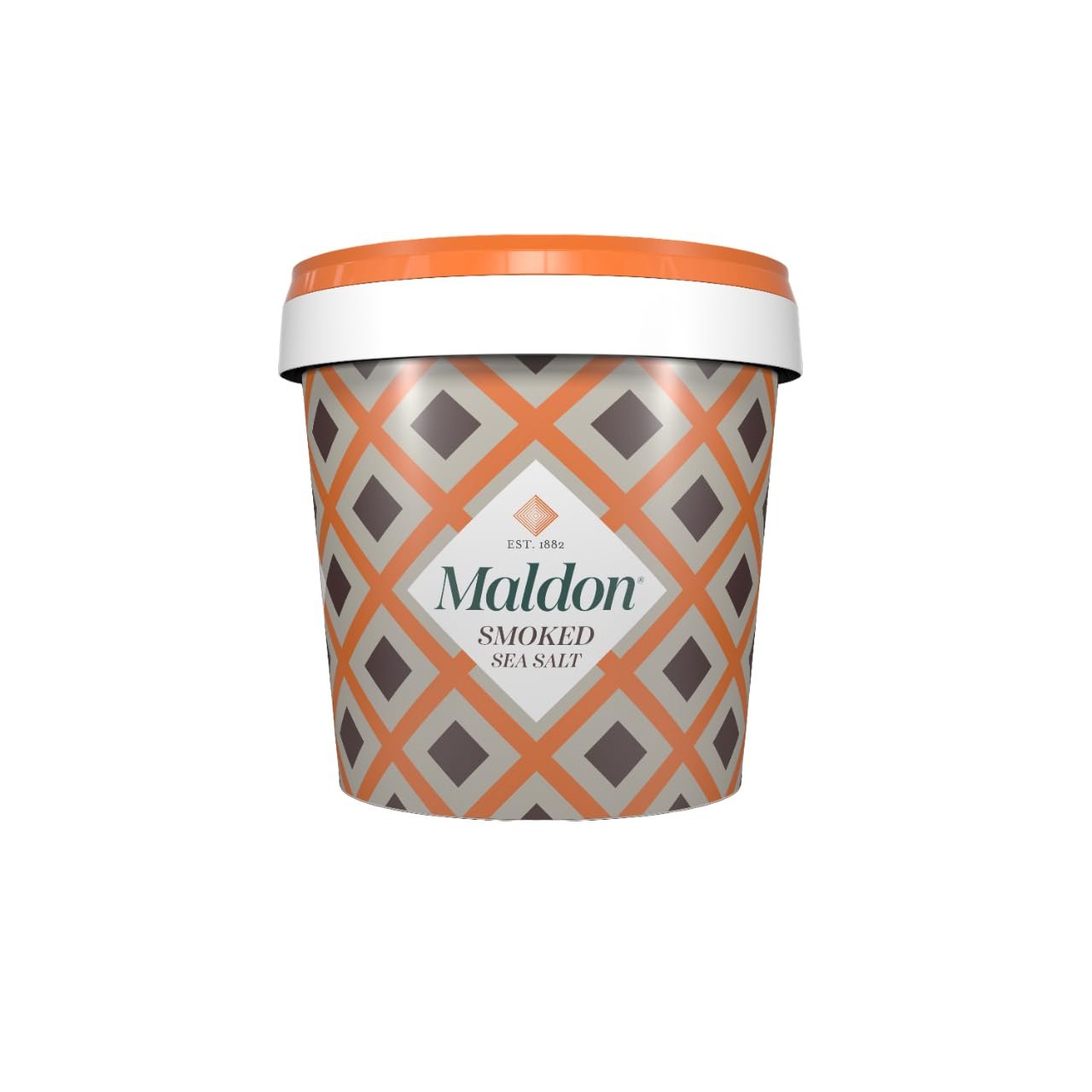 Maldon Salt, Smoked Sea Salt Flakes, 1.1 lb (500 g), Bulk Tub, Kosher, Natural, Gently Smoked Over Oak, Handcrafted, Gourmet, Pyramid Crystals