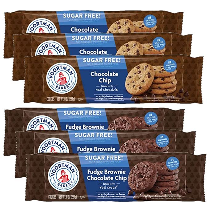 Sugar Free Chocolate Chip Bundle - Brownie and Chocolate Chip Cookies by Voortman, 6 Count