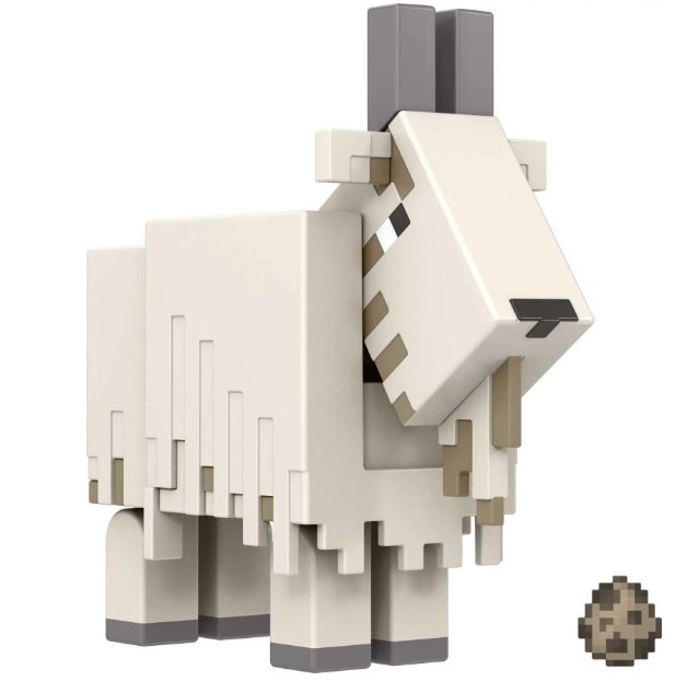 Minecraft Goat Action Figure, 3.25-in, with 1 Build-a-Portal Piece & 1 Accessory