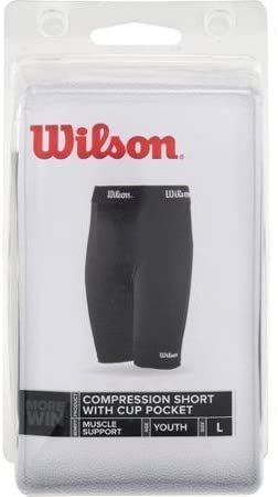 Wilson Sporting Goods Youth Compression Shorts (Black, Medium)