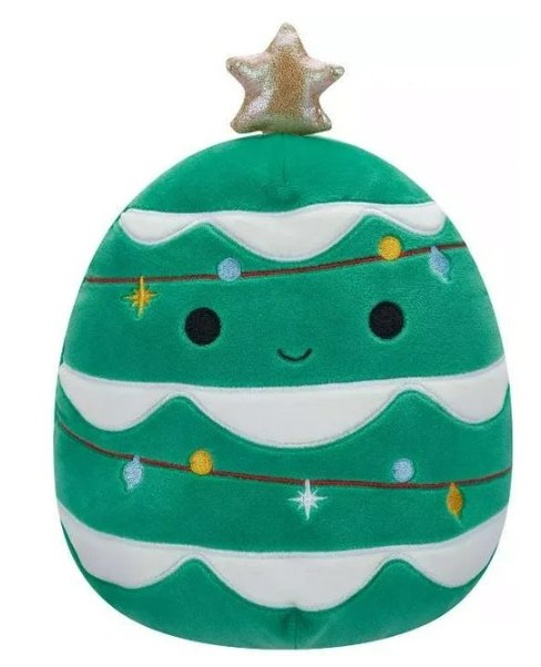 Squishmallows Johann Christmas Tree, 8 inch Holiday Plush, Tree with Lights and Star