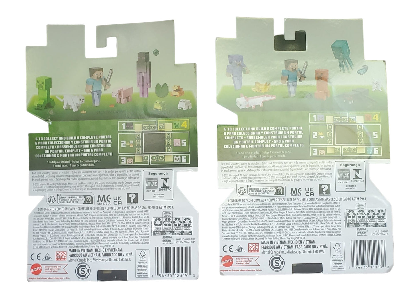 Minecraft Build a Portal Creeper and Damaged Creeper 2 pk - Action Figures & Accessories, 3.25 in Scale Toy