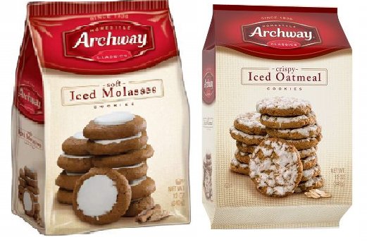 Archway Crispy Iced Oatmeal and Soft Iced Molasses Cookie Combo, 12 oz Bags