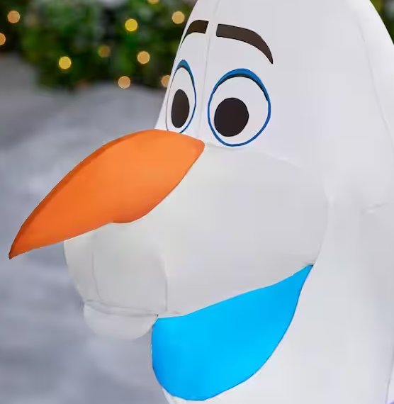 Disney Frozen Olaf with Scarf 4 ft Airblown Inflatable with 2 repair patches