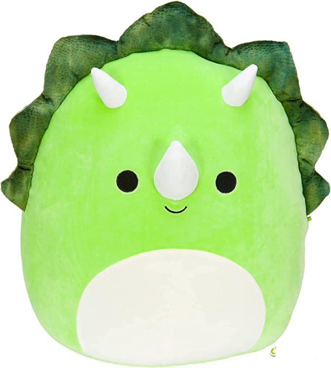 Squishmallow Official Kellytoy Plush 8 Inch Squishy Soft Plush Toy Animals (Tristan Green Triceratops Dinosaur)