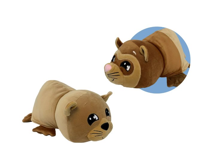 FlipaZoo Mushmillows Emmet Ferret to Trotter Otter 15in Plush Toy