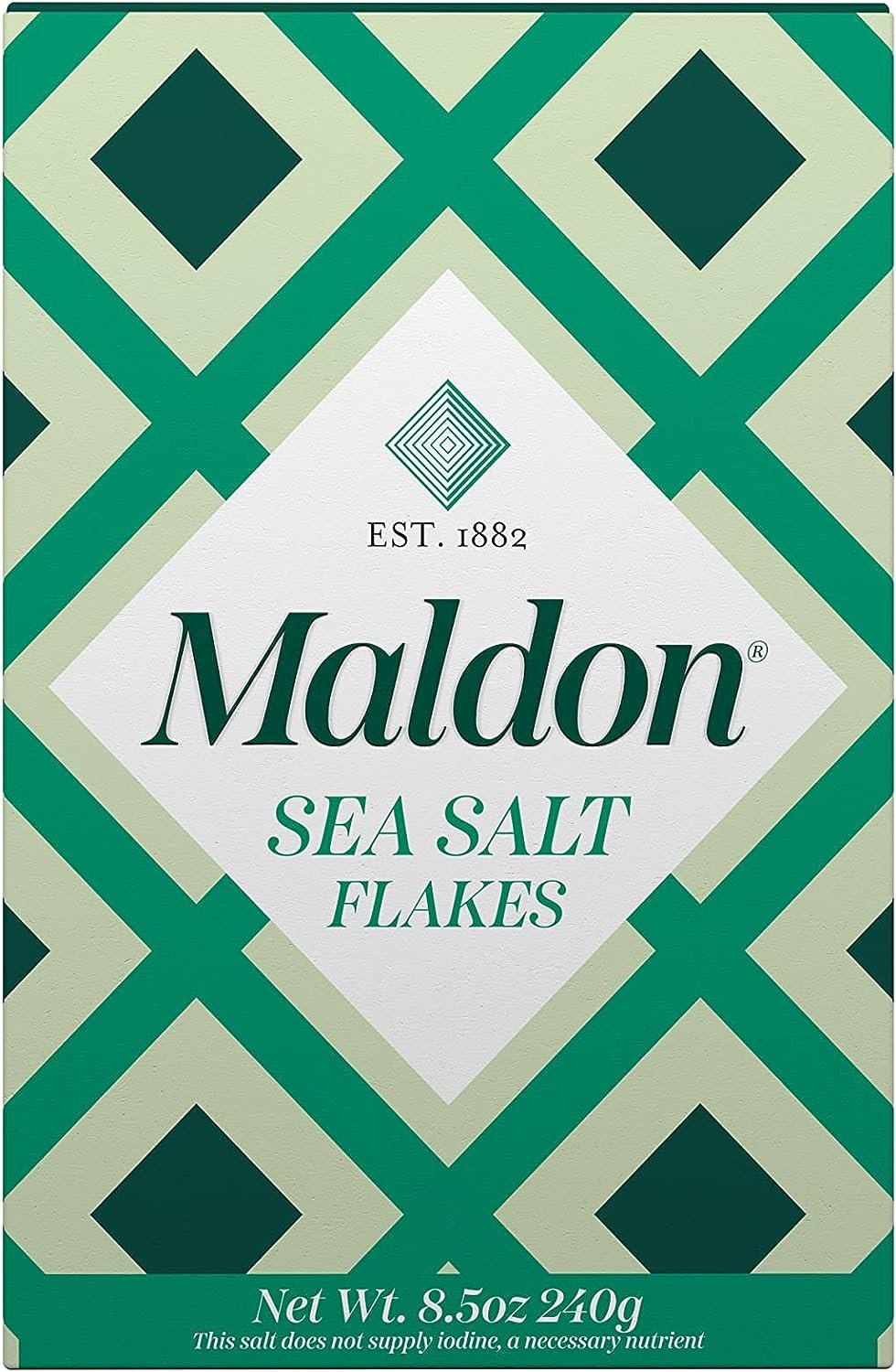 Maldon Salt, Sea Salt Flakes, 8.5 oz (240 g), Kosher, Natural, Handcrafted, Gourmet, Pyramid Crystals