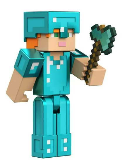 Minecraft Craft-A-Block Assortment Figures, Alex in Diamond Armor