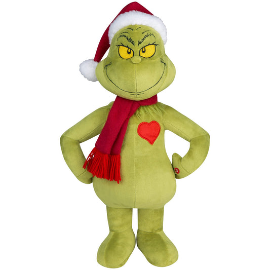 20 inch Holiday Greeter The Grinch with Light Up Heart Dr. Seuss Decoration