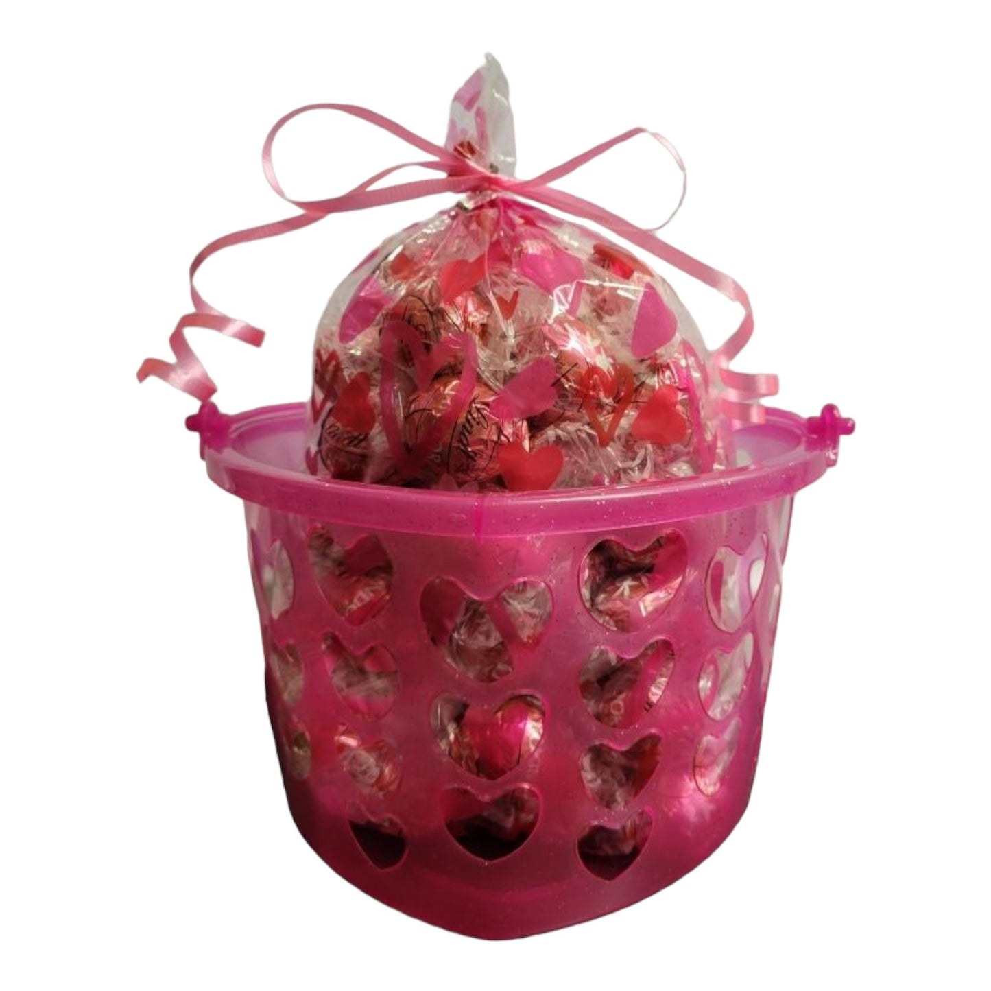 Valentines's Day Snoopy Bundle Basket. 1 plush Heart Snoopy, 1 9 oz bag Hershey's Chocolate Dipped Strawberry Kisses, 1 8.8 oz bag of Hershey's Pink Cookies N' Creme Hearts, with Heart Shaped Basket