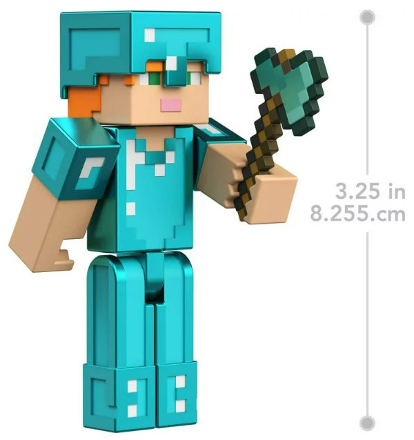 Minecraft Craft-A-Block Assortment Figures, Alex in Diamond Armor