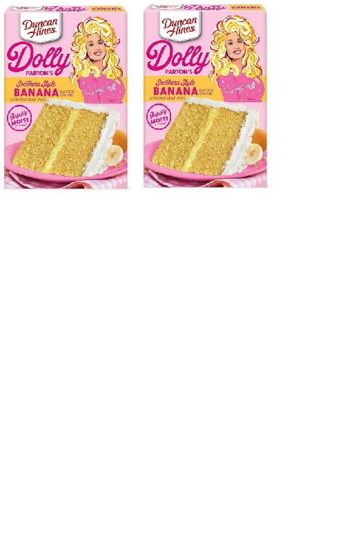 2 PACK - Duncan Hines Dolly Parton‘s Southern-Style BANANA Cake Mix 15.25Oz
