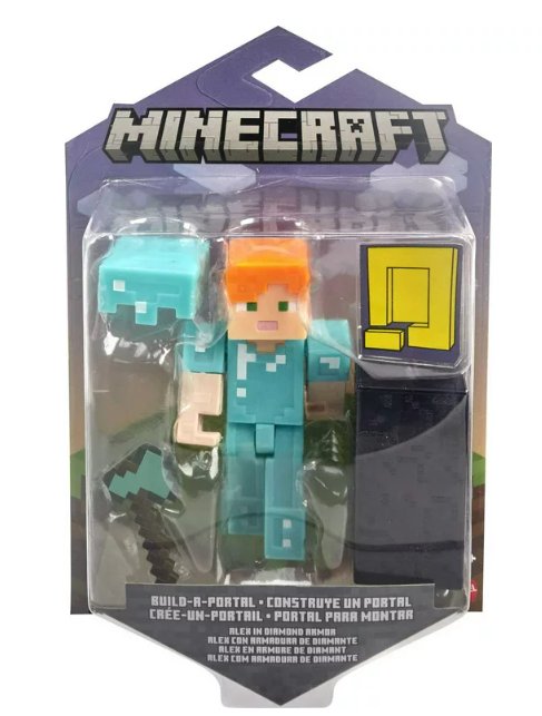 Minecraft Craft-A-Block Assortment Figures, Alex in Diamond Armor
