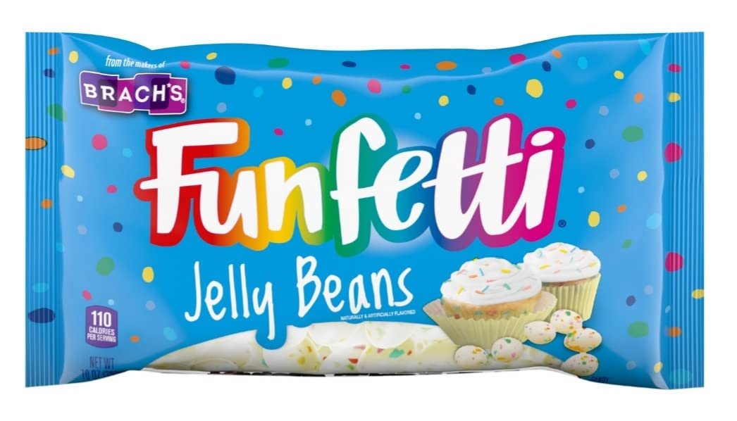 Brachs Funfetti Jelly Beans Easter Candy - 10 oz Per Bag - Bulk Limited Edition Colorful Funfetti Jellybeans Easter Candy - Choose a 3 Pack or 4 Pack (3 Pack)