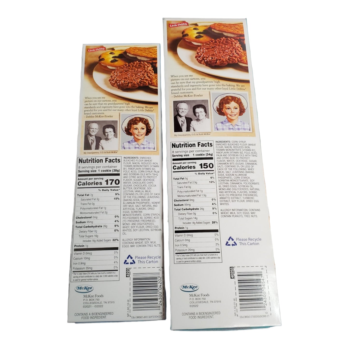 Little Debbie Snickerdoodle Creme Pies with Cinnamon Sugar and Chocolate Chip Creme Pies, 2 Pack Bundle