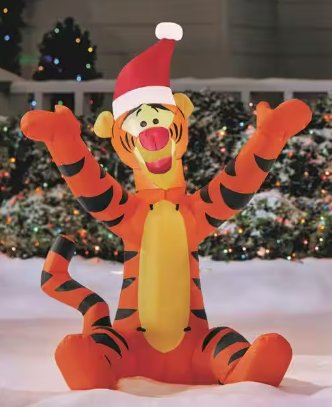 Disney 3.5 ft. Tigger in Santa Hat Holiday Airblown Inflatable with 2 repair patches