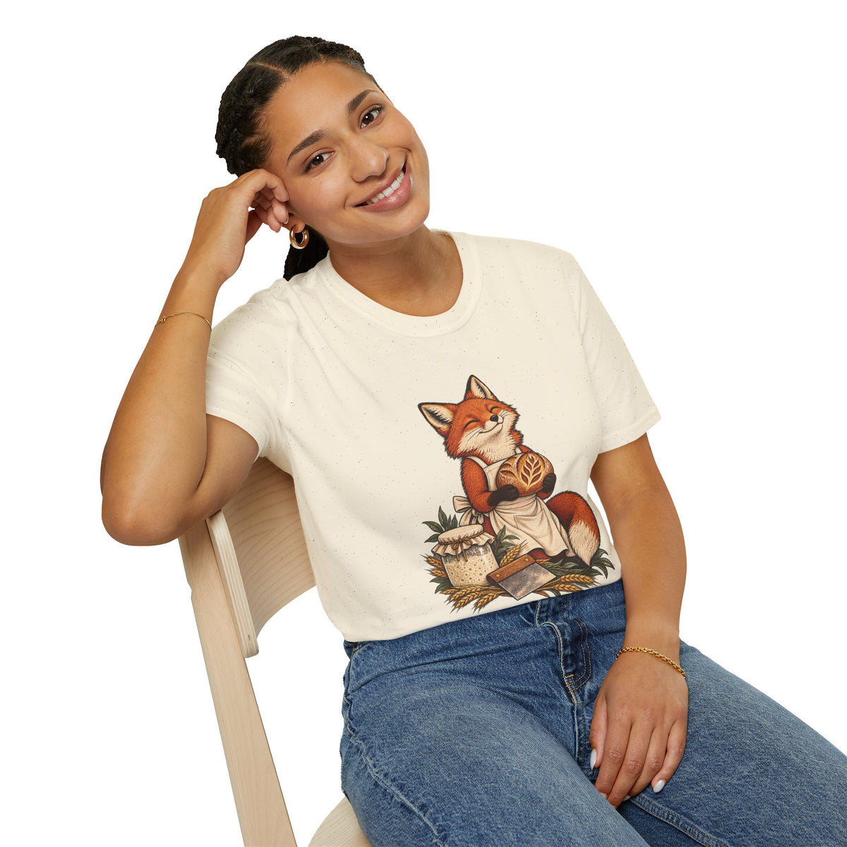 Sourdough Baker T-Shirt | Fox and Fresh Bread Art