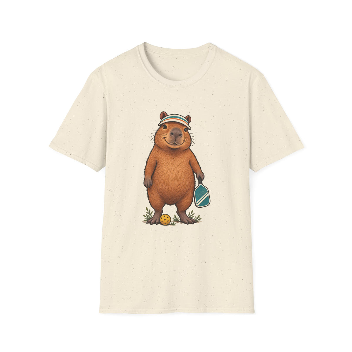 Pickleball T-Shirt | Capybara Paddle and Ball Art