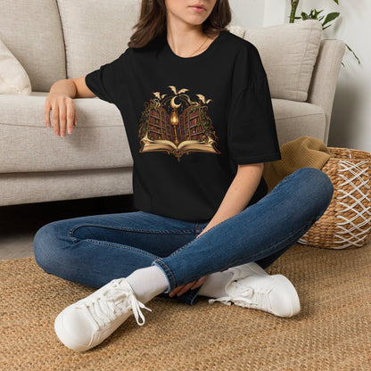 Gothic Book Lover T-Shirt | Lantern Library Illustration