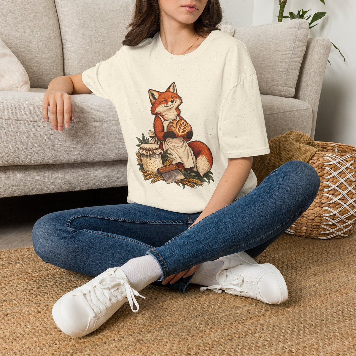 Sourdough Baker T-Shirt | Fox and Fresh Bread Art