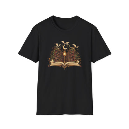Gothic Book Lover T-Shirt | Lantern Library Illustration