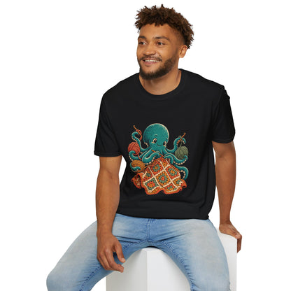 Crochet Lover T-Shirt | Octopus and Granny Square Art
