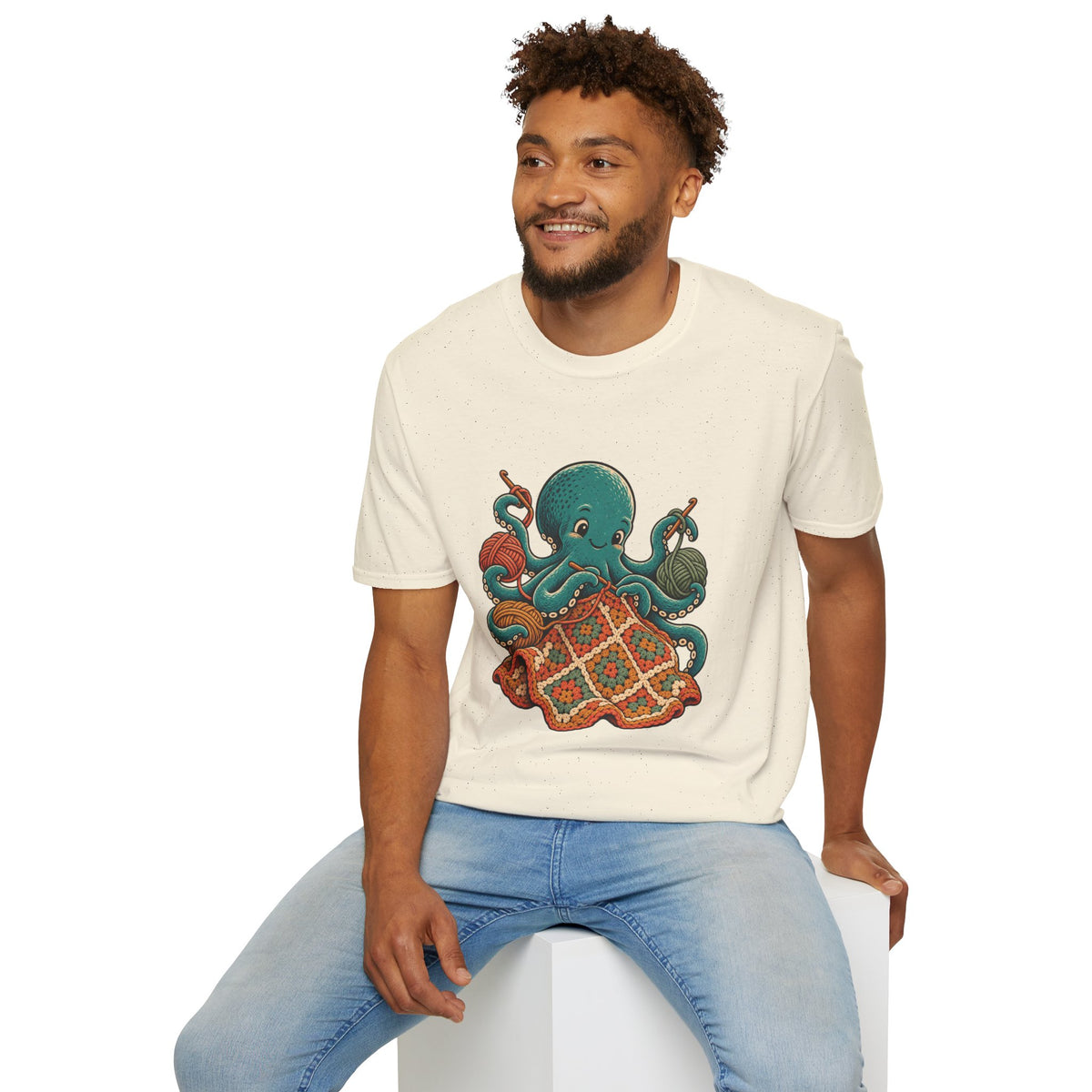 Crochet Lover T-Shirt | Octopus and Granny Square Art