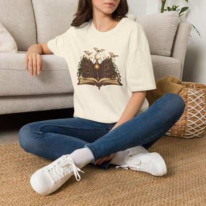 Gothic Book Lover T-Shirt | Lantern Library Illustration