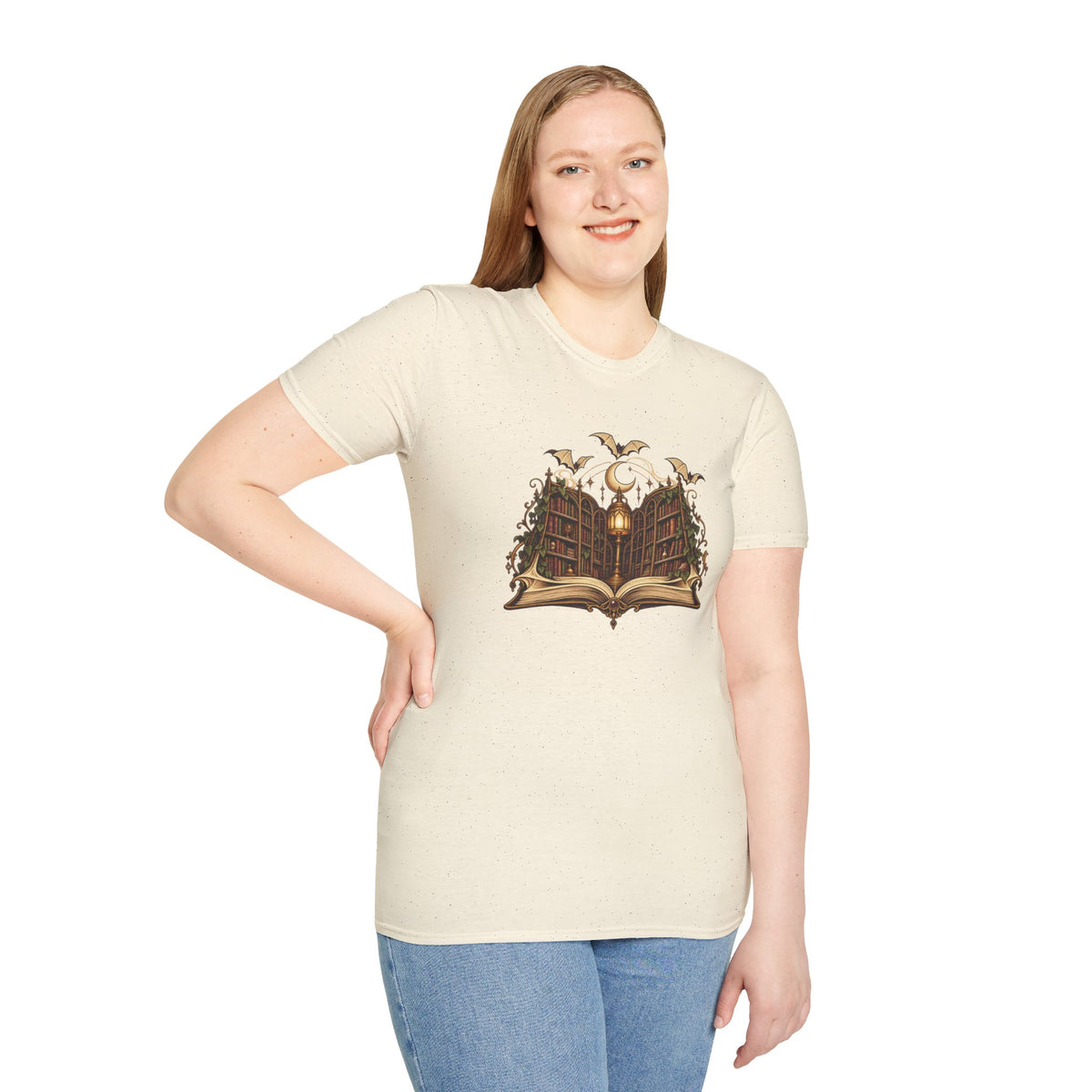 Gothic Book Lover T-Shirt | Lantern Library Illustration