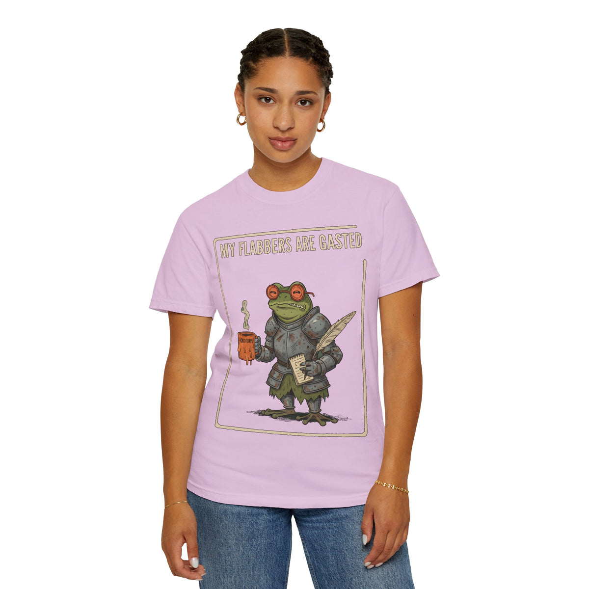 My Flabbers Are Gasted frog knight T-Shirt | Fantasy frog art