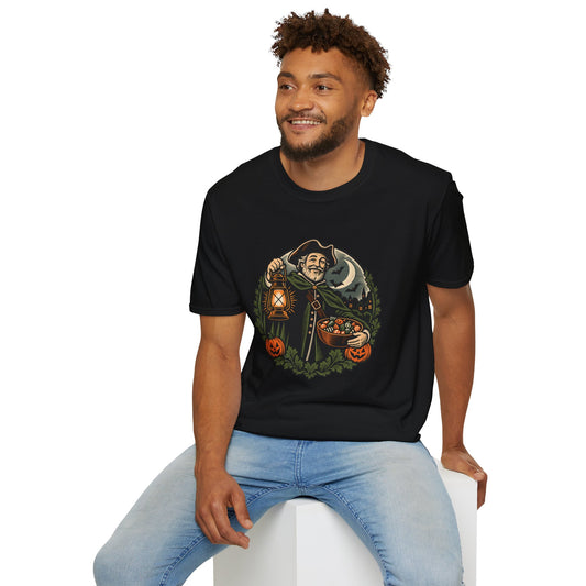 Halloween Candy Host T-Shirt | Vintage Night Watchman Art