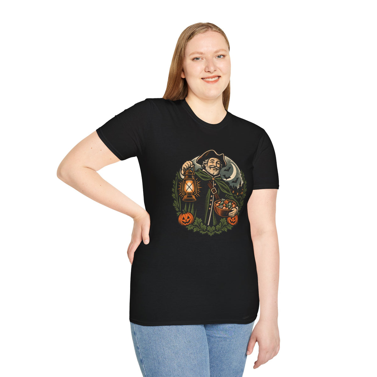 Halloween Candy Host T-Shirt | Vintage Night Watchman Art