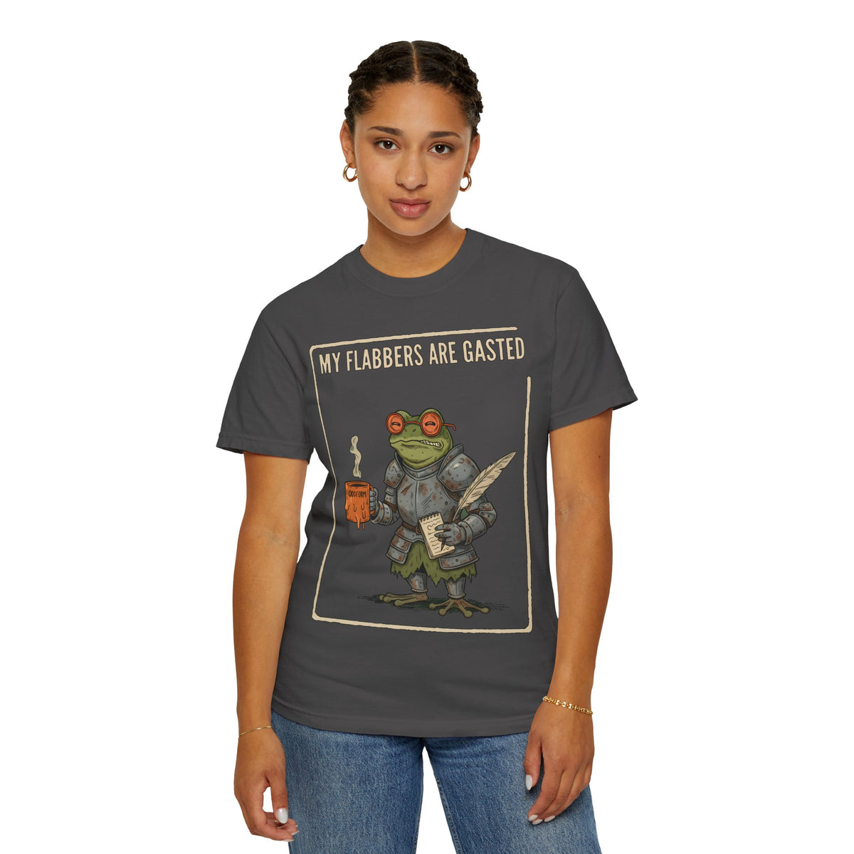 My Flabbers Are Gasted frog knight T-Shirt | Fantasy frog art
